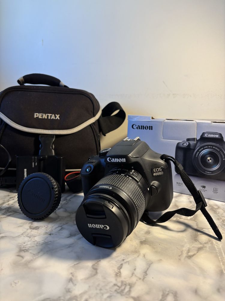 Canon EOS 4000D + Lente 18-55mm + Bolsa | COMO NOVA – Completa
