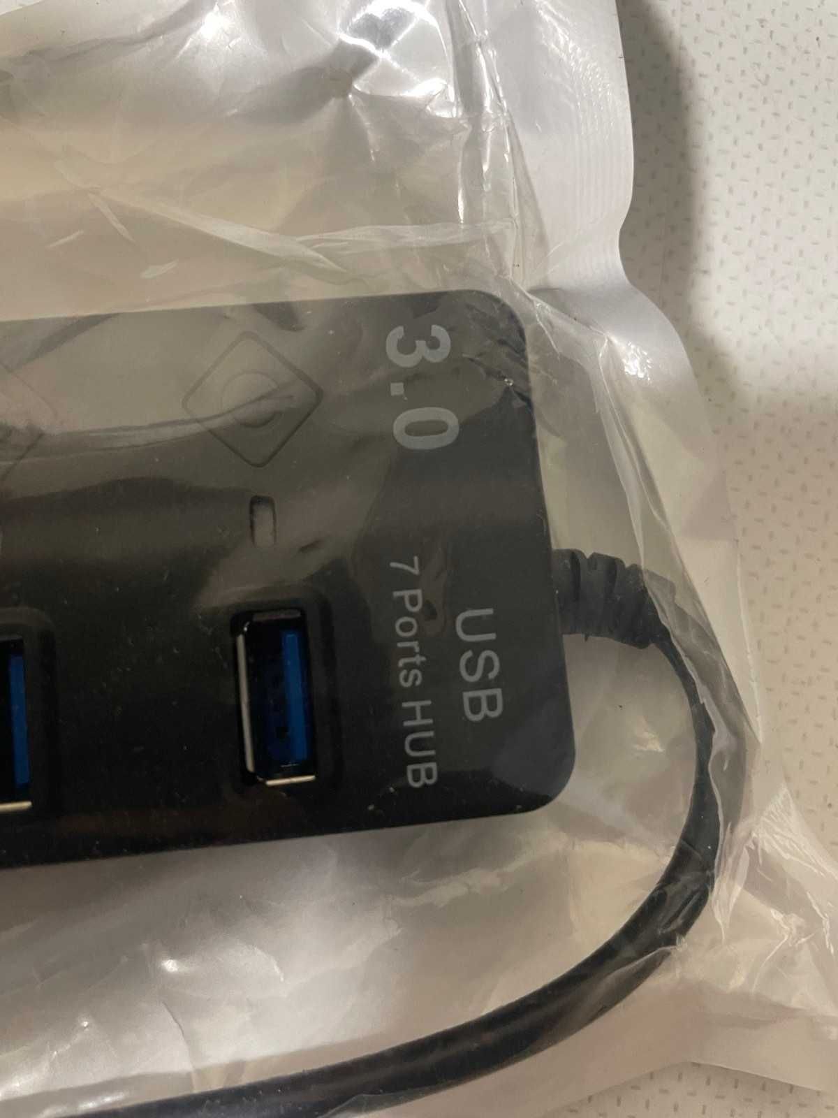 Перехідник для USB, ХАБ юсбі на 7 гнізд, подовжувач для зарядки