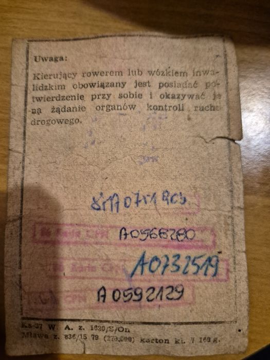Kolekcjonerski dowód MZ250