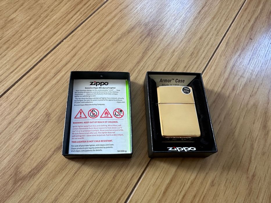 Новая бензиновая зажигалка Zippo 169 Armor High Polish Brass из США