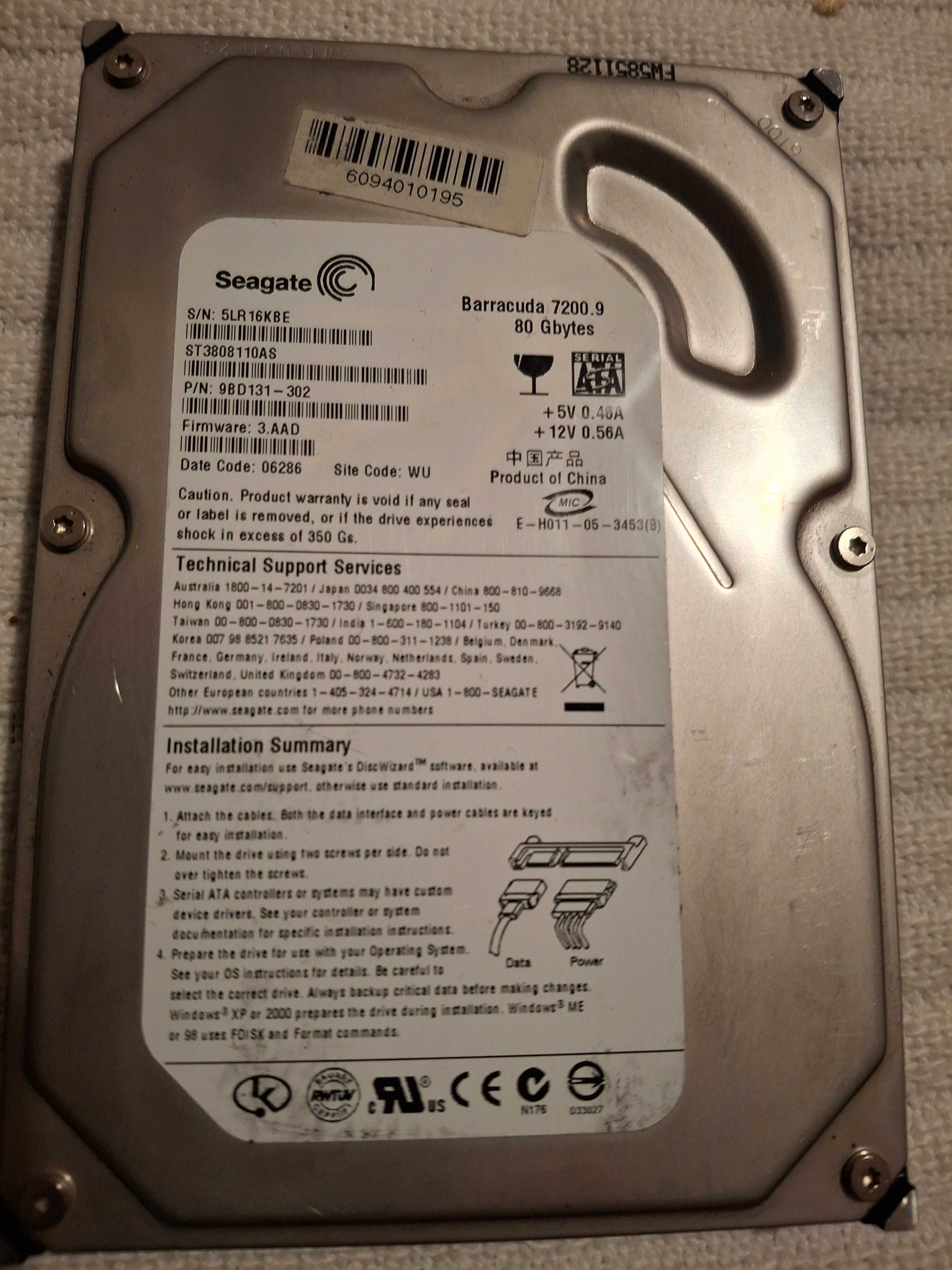Dysk HDD Seagate Barracuda 80 GB