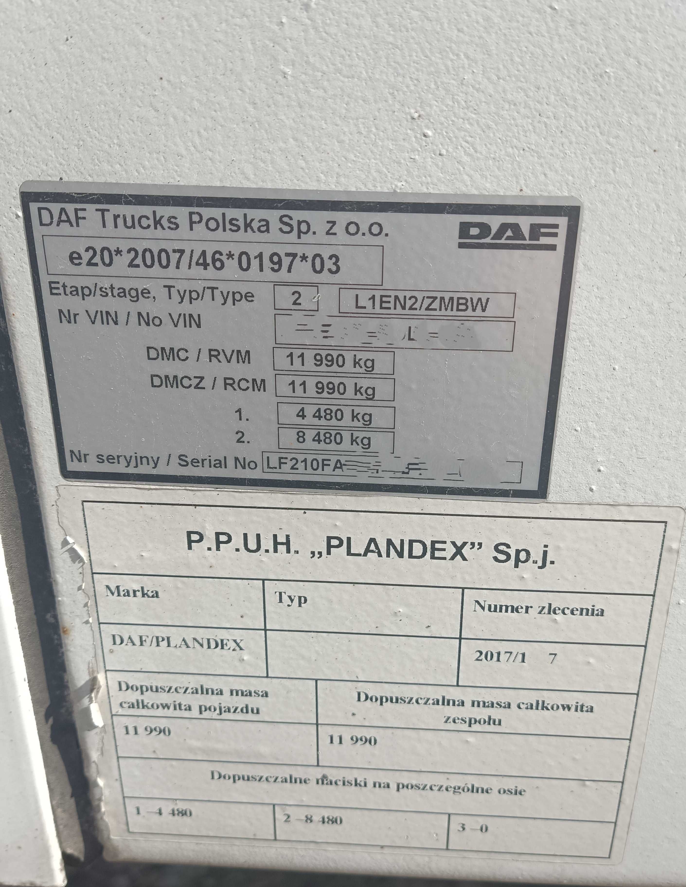 kontener schowek paka DAF PLANDEX