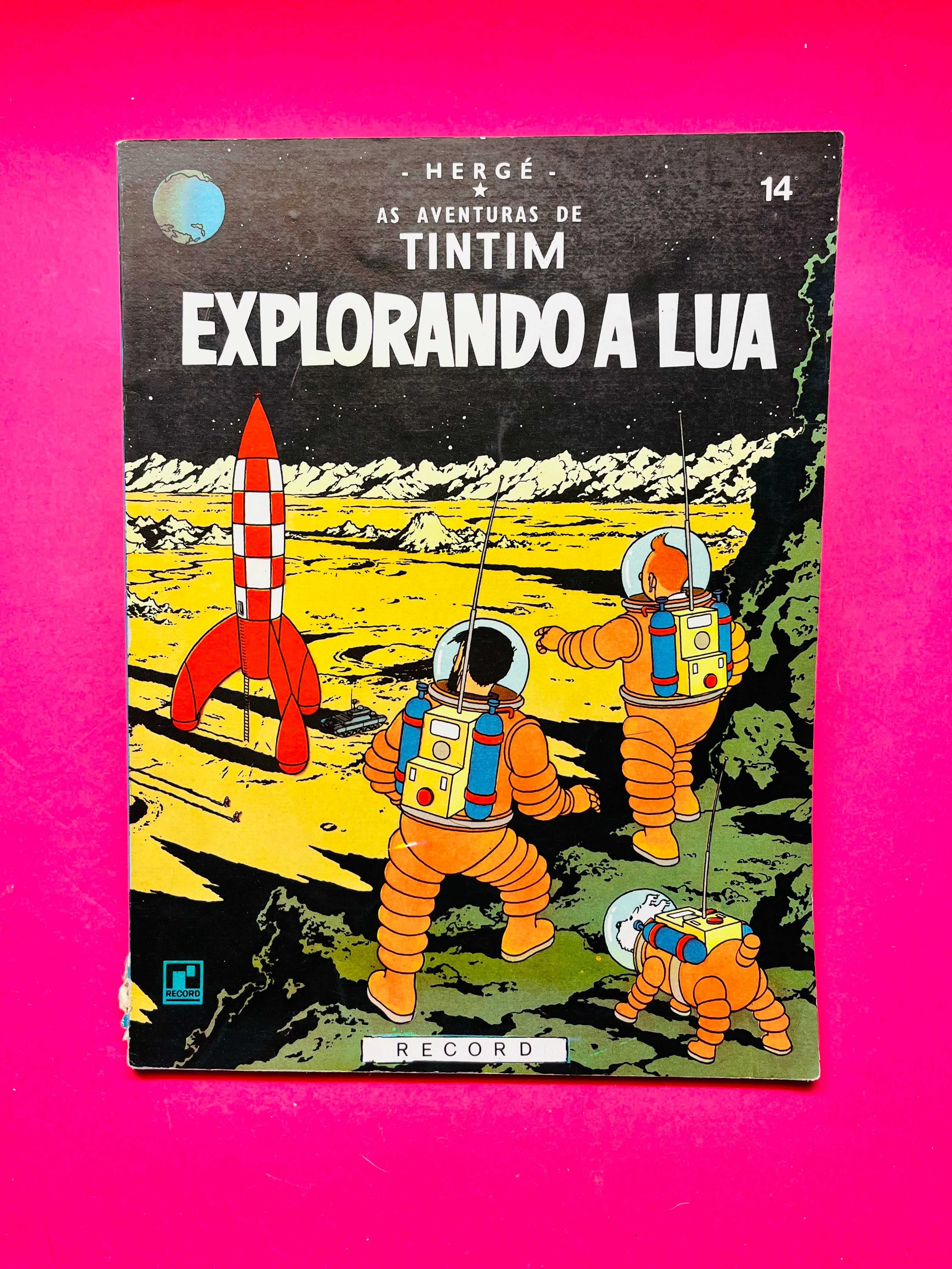 Tintim explorando a Lua