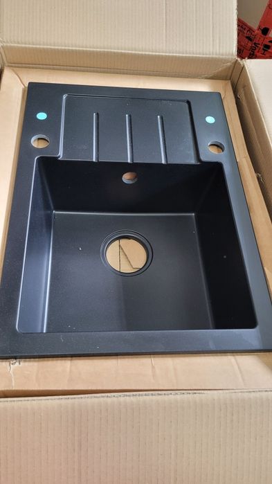 Zlewozmywak czarny Quadron Johny 116, 60×44