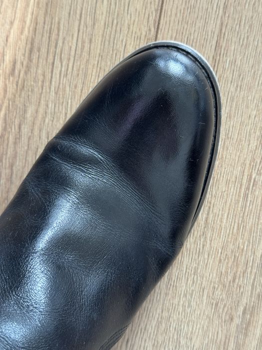 Демісезонні шкіряні високі чоботи