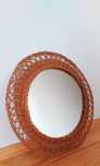 lustro boho lustro rattan lustro rattanowe lustro vintage lusterko 60