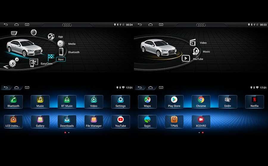 Audi B8 A4 Android WiFi GPS Nawi MP3 MP4 USB Radio FM RDS DAB+