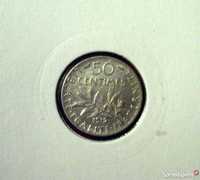 FRANCJA - 50 centimes 1912, 1915 - SREBRO