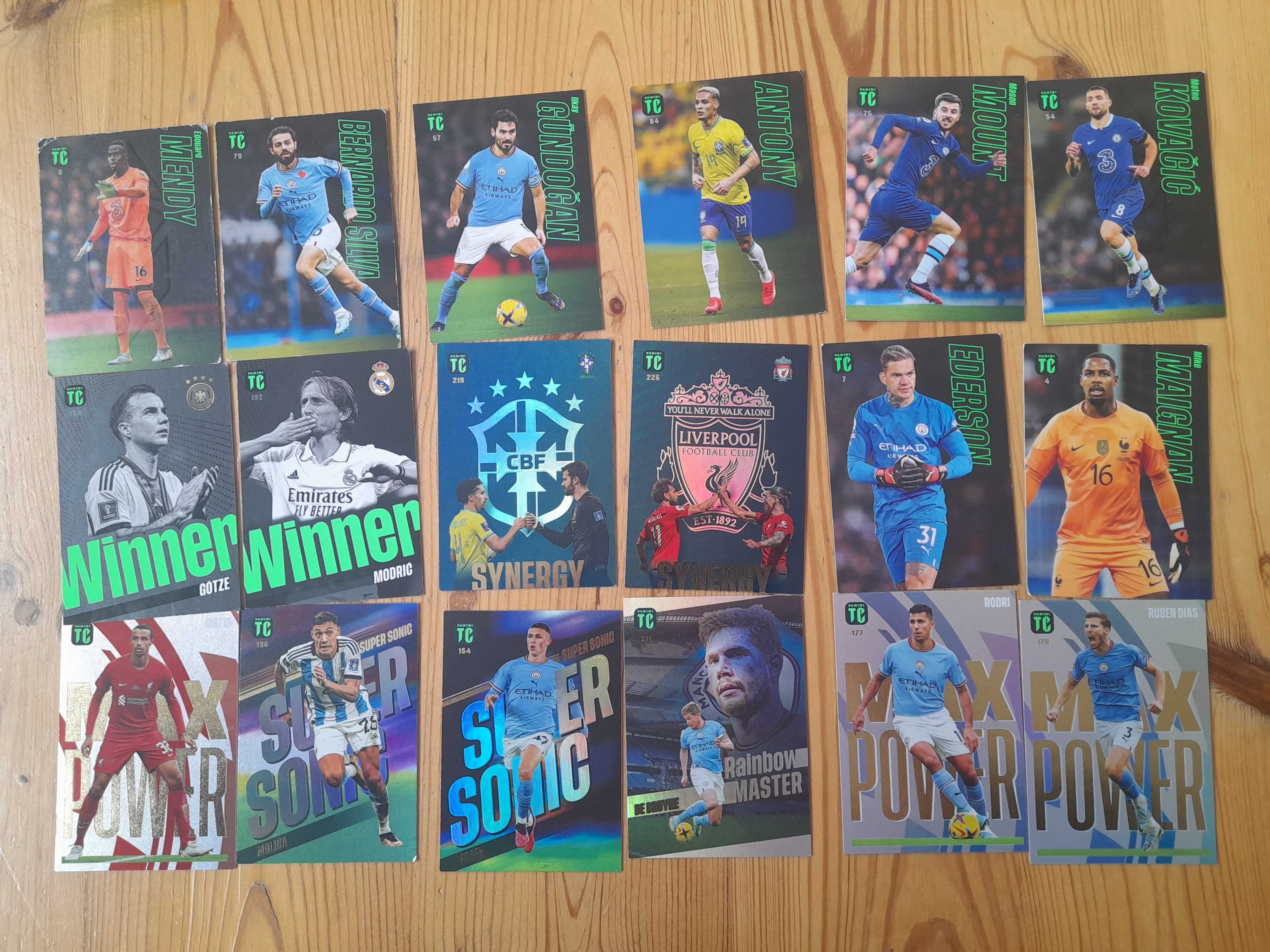 18 szt. Kart Top Class, Adrenalyn XL, Panini Fifa 365 Modric De Bruyne