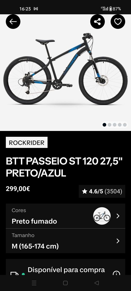Bicicleta Rockrider st 120 como nova