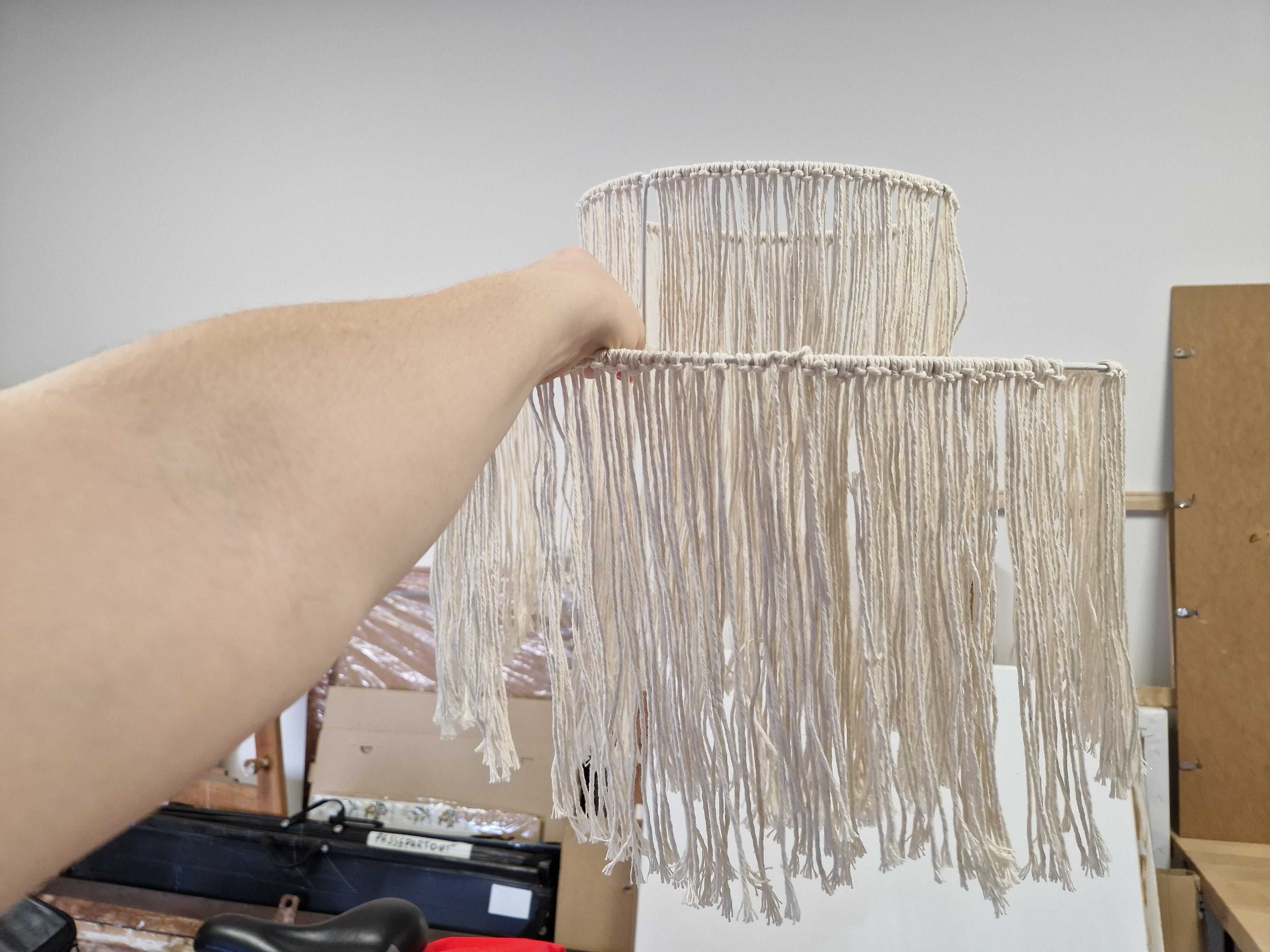 makramowy abażur do lampy DIY (do dokończenia)