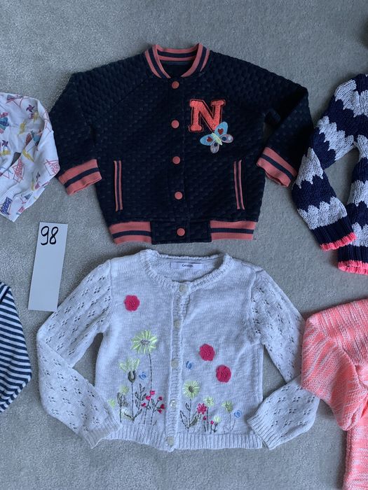 98 zestaw bluzeczki sweter rozpinany wciągane bluzka ubranka h&m f&f