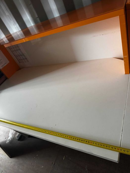 Recepcja biurko biało pomarańczowa połysk Szkło lakierowane locobel