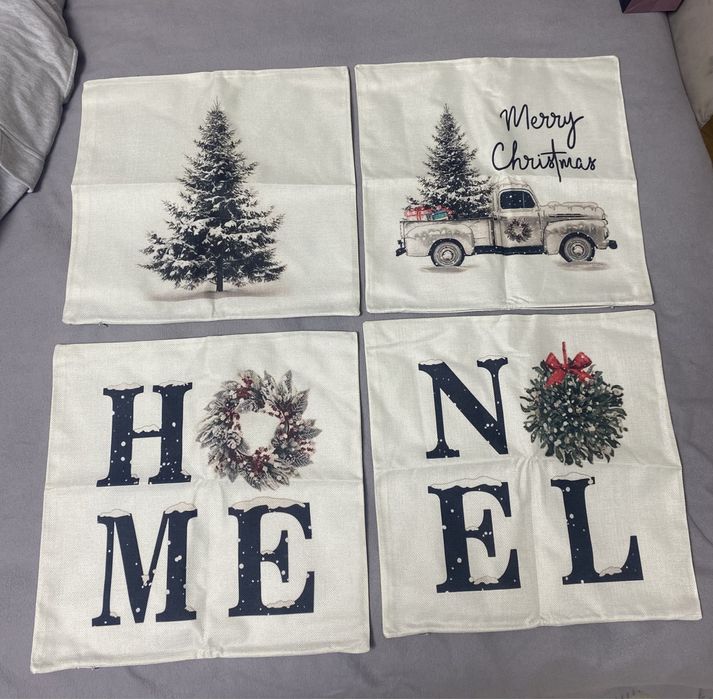 Наволочки на подушки новорічні різдвяні 45см/45см