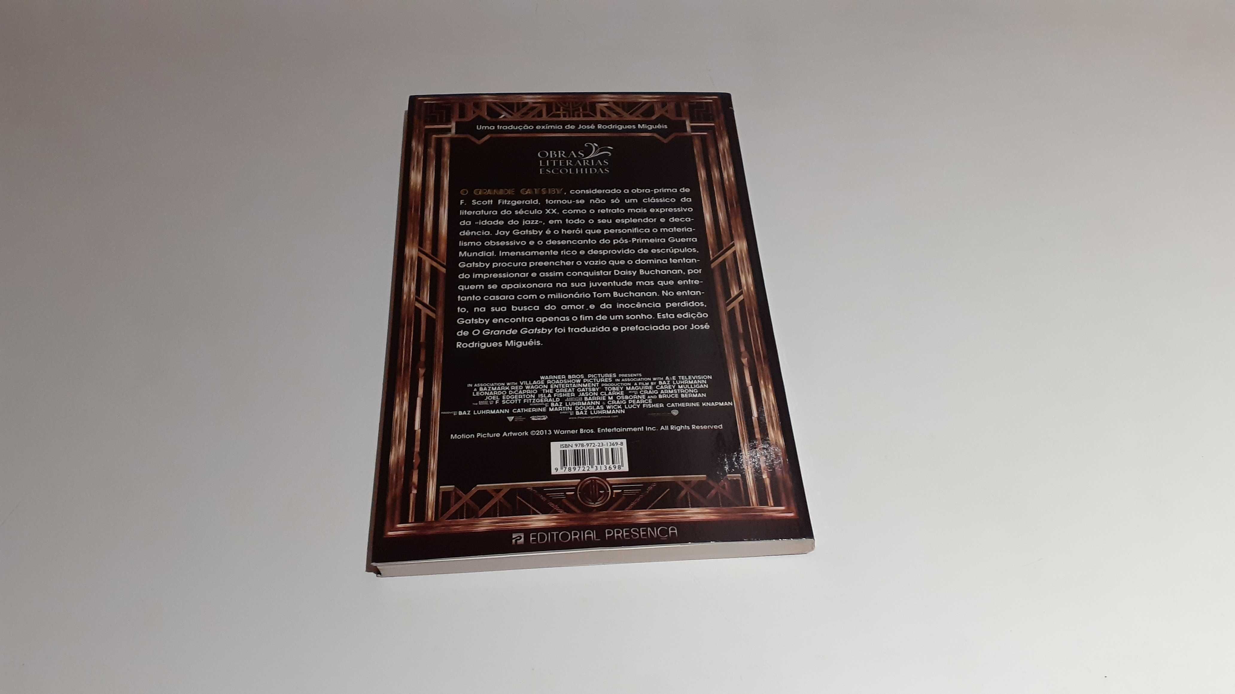 Livro como novo "O Grande Gatsby” de F. Scott Fitzgerald