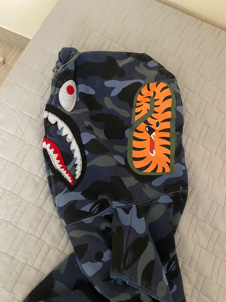 Colete Bape Shark Full Zip Azul (p/despachar)