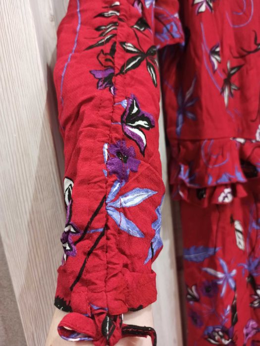 Mango nowa z metką sukienka 100% viskoza Midi floral print rozm. S
