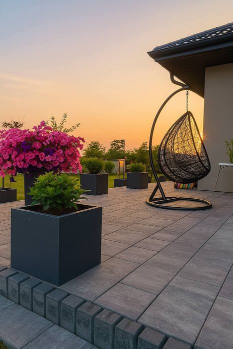 Donica betonowa doniczka ogrodowa donice tarasowa beton architektonicz