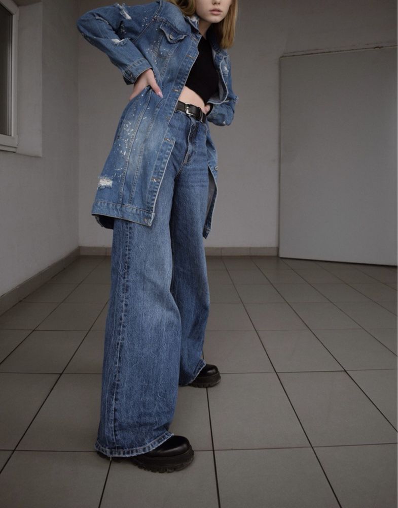 Джинсовка, джинсовая куртка, пальто ( размер М)