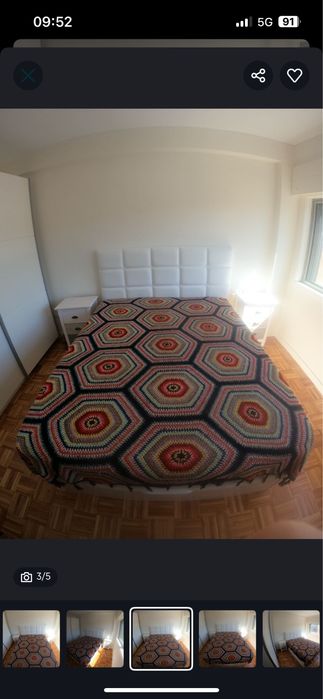 Colcha lã feita à mão