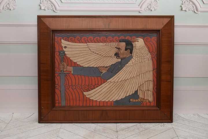 Edward Okuń Portret Marszałek Józef Piłsudski-1919 -Polski Stary Obraz