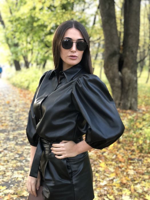Сорчка з еко шкіри Zara та шорти з екошкіри Zara