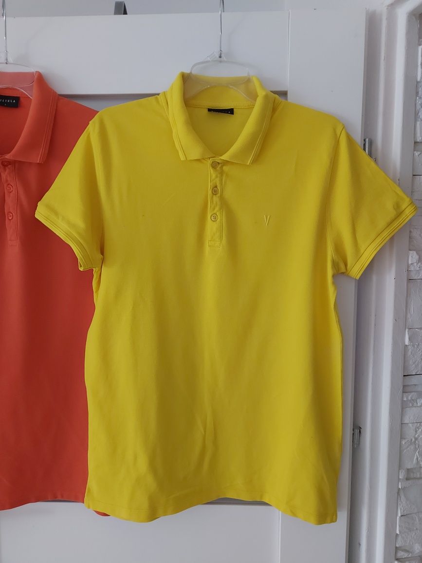 Koszulki 2 sztuki polo L Vistula komplet pomarańczowa żółta