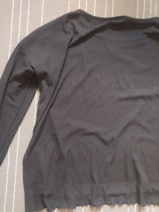 Bluzka czarna oversize z 3/4 rękawem typu prążek jak nowa