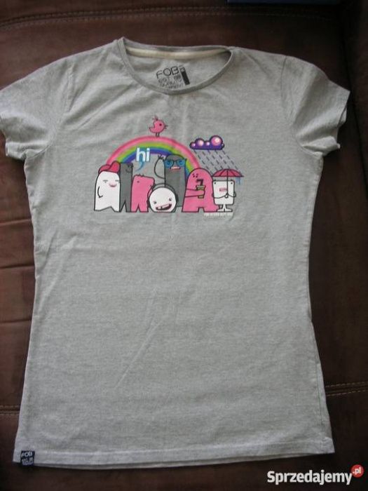 4F Tshirt Koszulka fun śmieszny nadruk rozm M