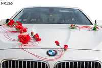 Kwiaty na samochód dekoracja ślubna ozdoby na auto.KOLORY 265
