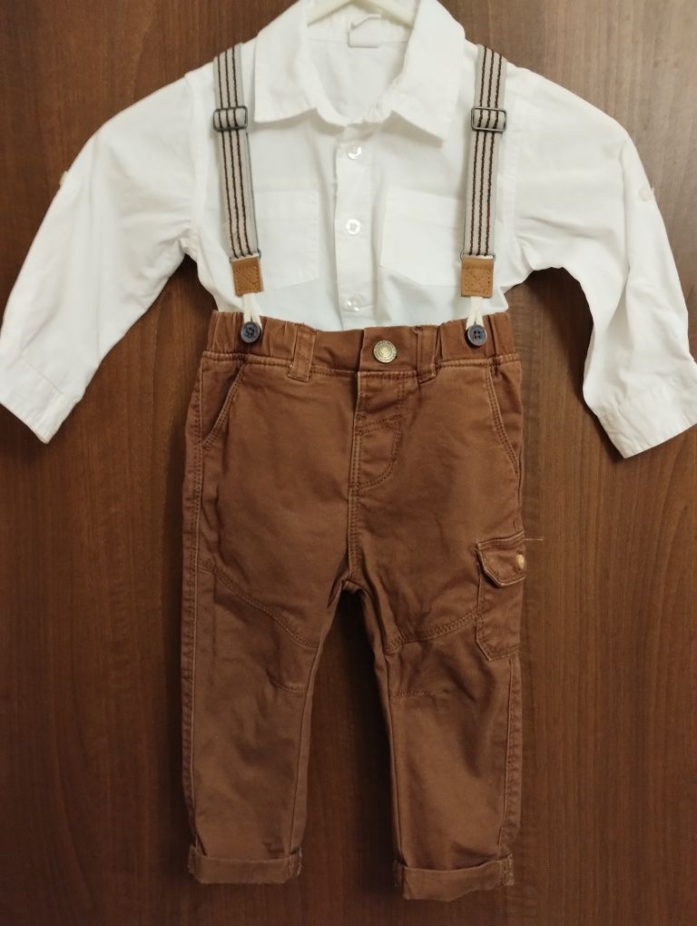 Koszula body i spodnie r. 80