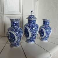 Amfora z Wazonami Porcelana Holenderska Delft Blu