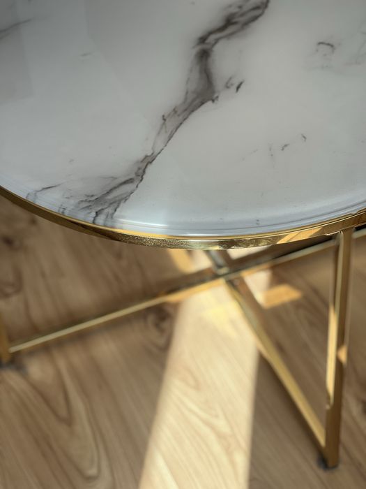 Okragły stolik kawowy  efekt marmuru