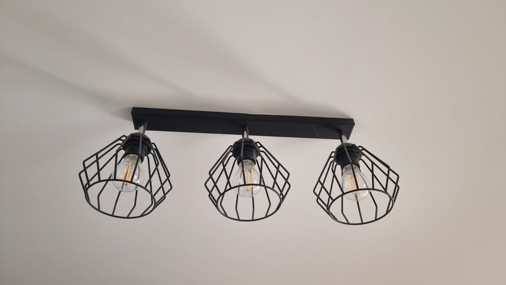 Żyrandole kinkiety loftowe czarny mat