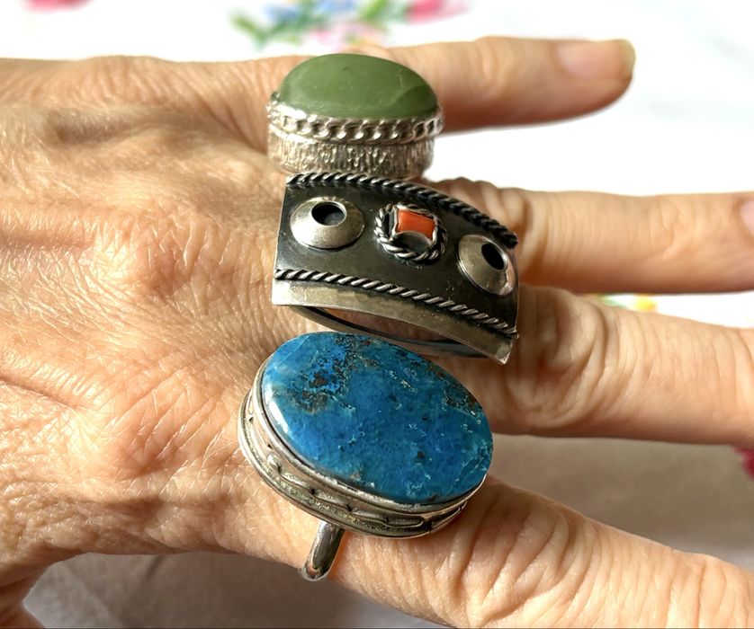 Stare srebro PRL stary srebrny pierścionek Warmet ? kopułka  vintage