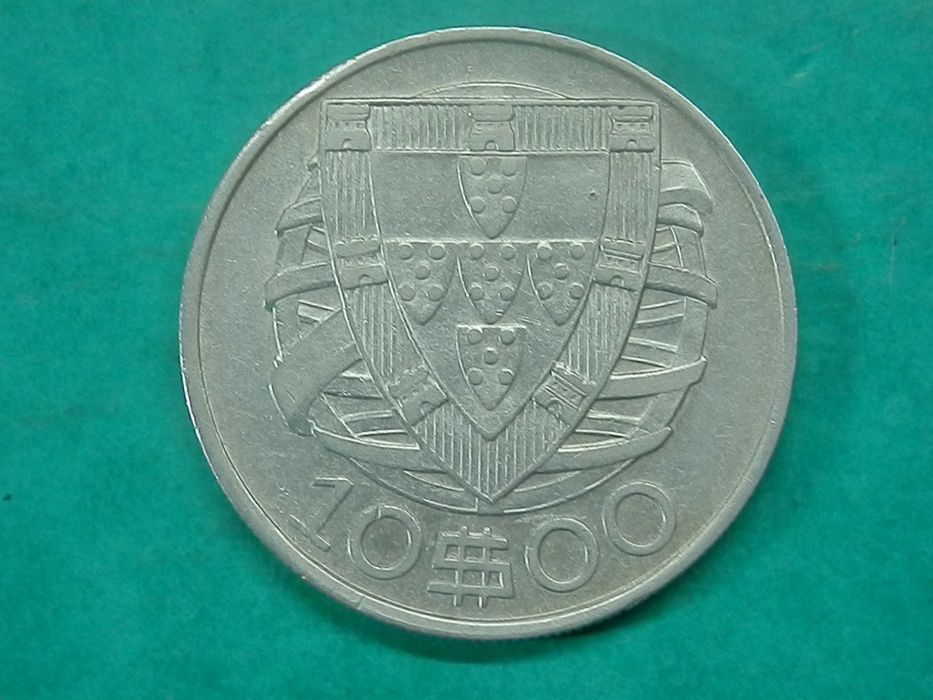 1185 - República: 10$00 escudos 1934 prata, por 19,00