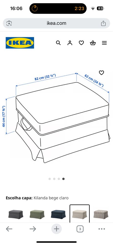 Repousa-pés ikea com arrumação