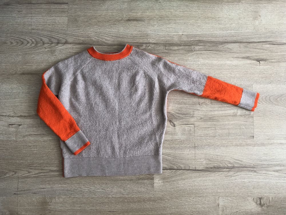 Sweterek 100% wełna merino, J.Lindeberg, pomarańczowy, beżowy