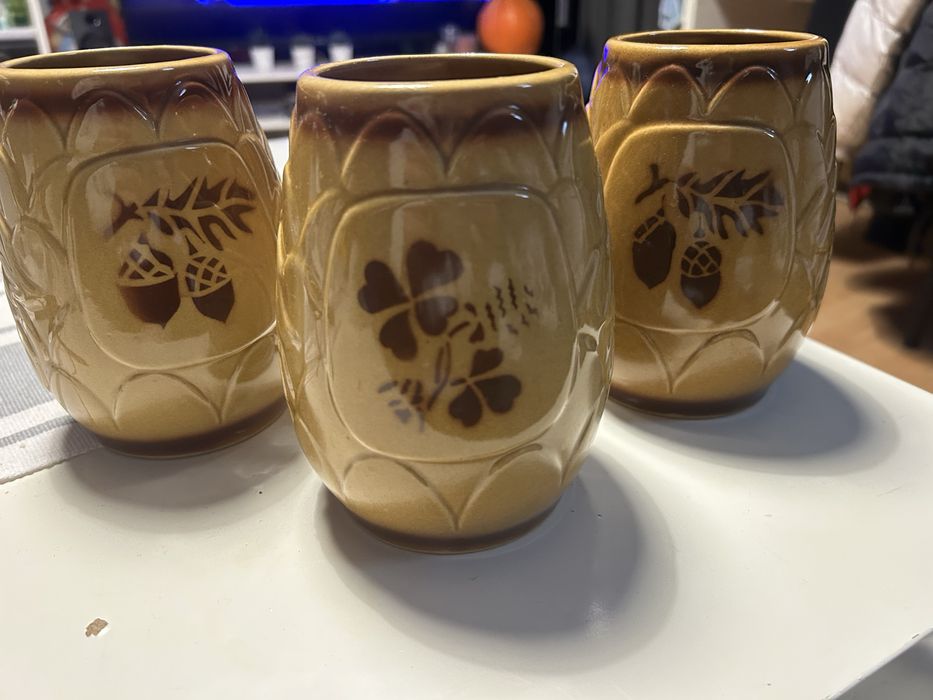 Zestaw 3 kufli starych antyk