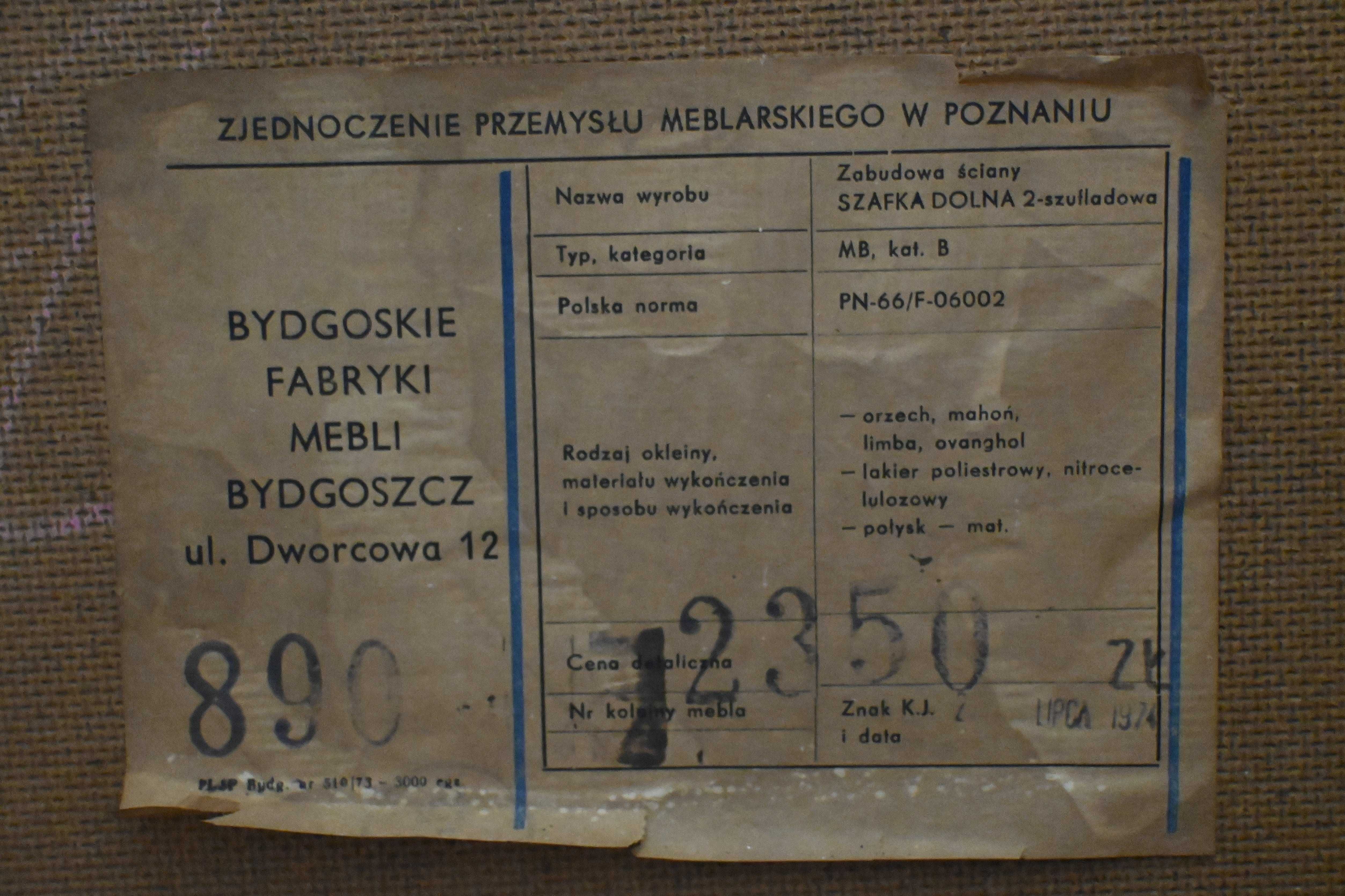Meblościanka - regał - PRL - wysoki połysk - vintage 1974 r. stan bdb