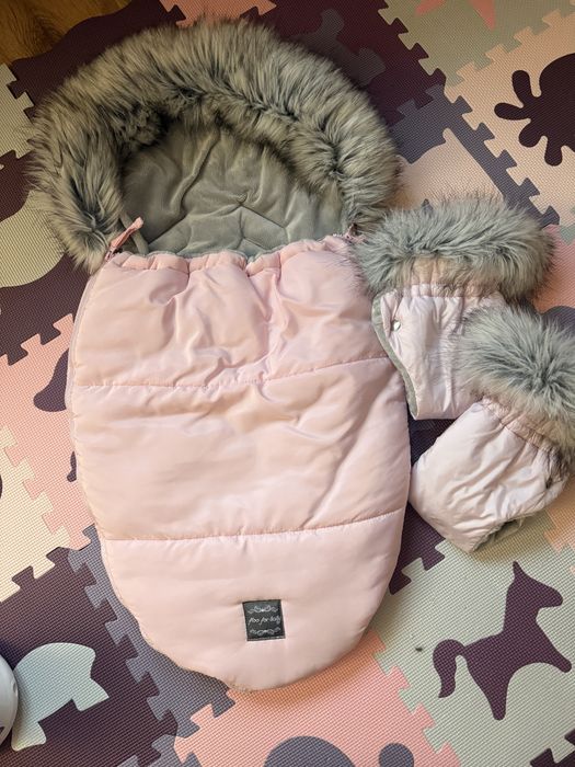 Śpiworek do wózka + mufki