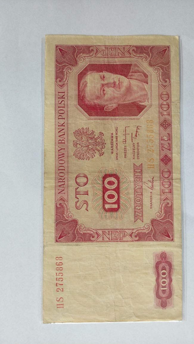 Banknot Polski 100zl 1948 rok