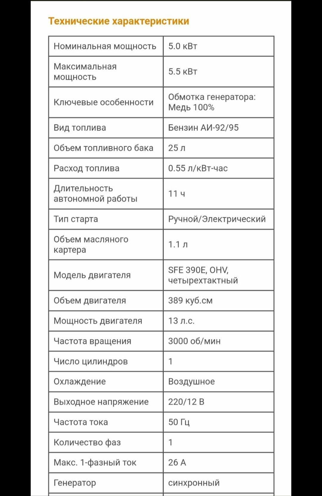 Гениратор FORTE 5500