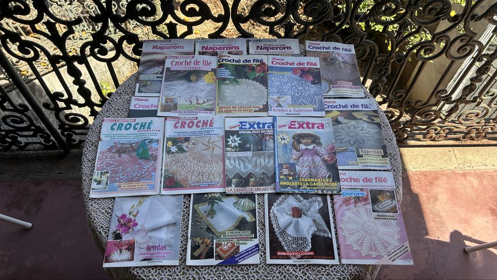Lote 20 Revistas Diana Croché Filé Rendas Naperons Vintage