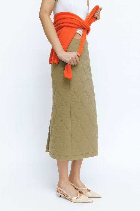 Zara стьобана бавовняна спідниця міді S/M/L