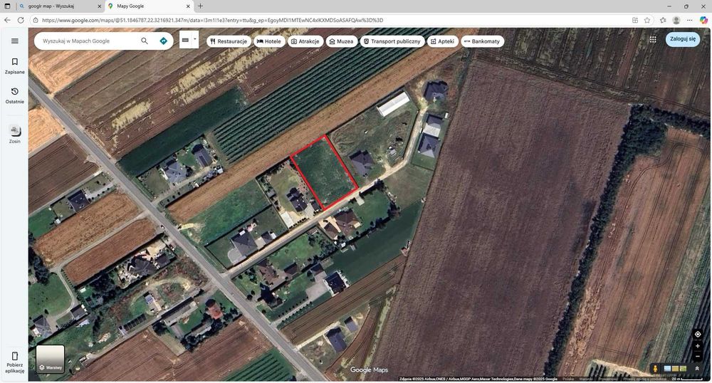 Sprzedam działkę budowlaną w Zosinie, gmina Bełżyce, powiat lubelski