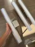 3 Kinkiety szklane dlugie 45 cm chrom eleganckie
