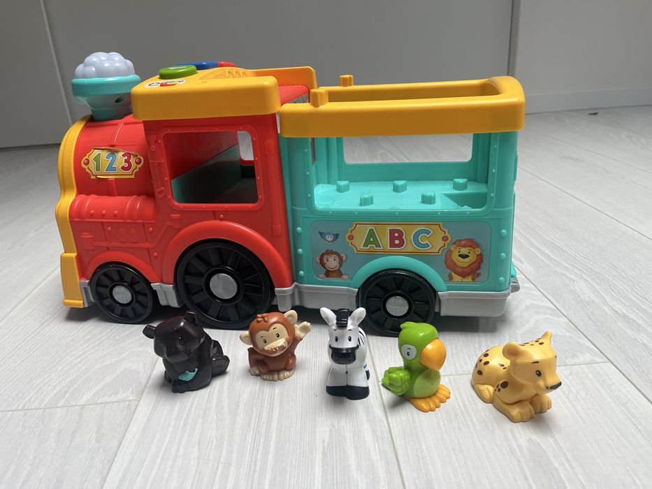 Fisher-Price Little People Edukacyjny pociąg + 5 zwierzątek