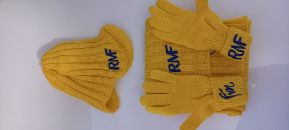 Super komplet RMF FM czapka, szalik i rękawiczki