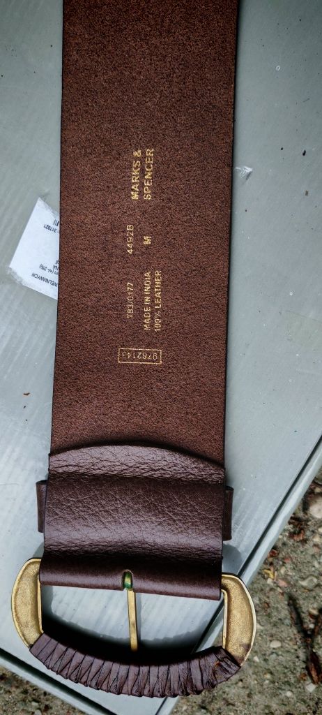 Pasek skórzany Marks & Spencer MADE IN INDIA
